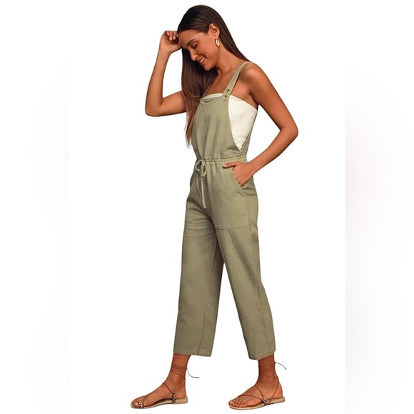 Rhythm Verona Sage Wide Leg Drawstring Jumpsuit Size Small NWOT - Picture 5 of 16